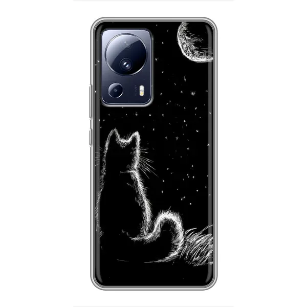 Чохол з принтом «Котик і місяць» для Xiaomi 13 Lite