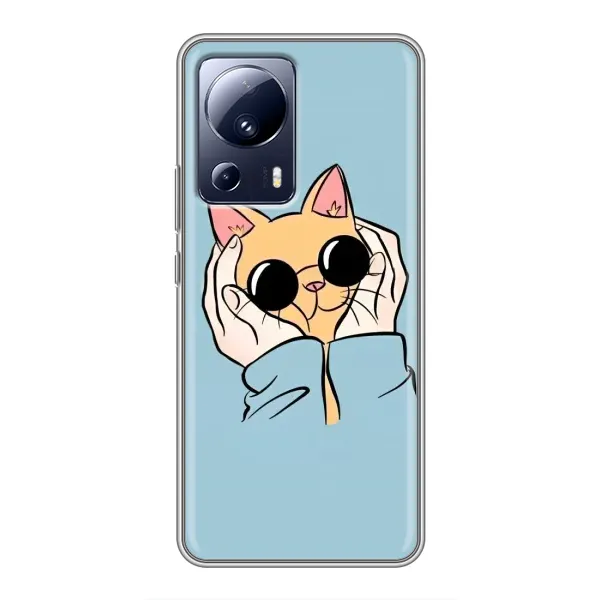 Чохол з принтом «Котик в окулярах» для Xiaomi 13 Lite