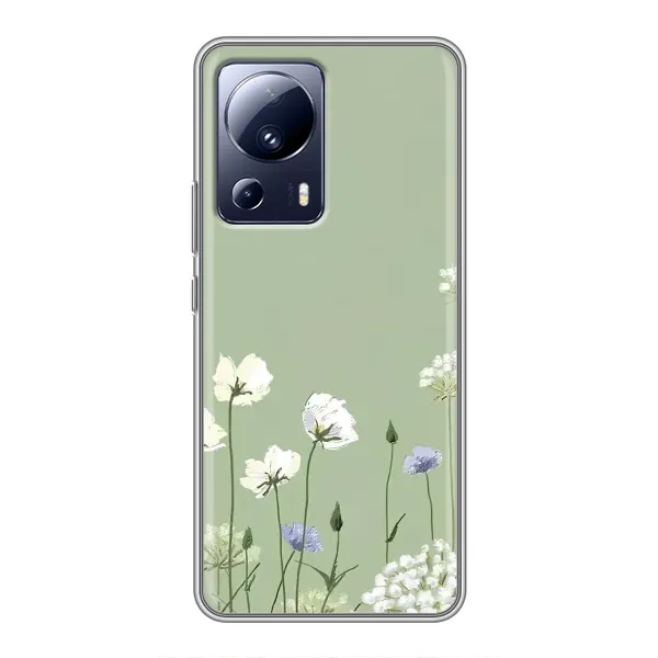 Чехол с принтом «Цветы на зеленом» для Xiaomi 13 Lite