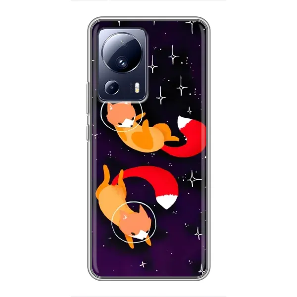 Чехол с принтом «Лисички космонавты» для Xiaomi 13 Lite