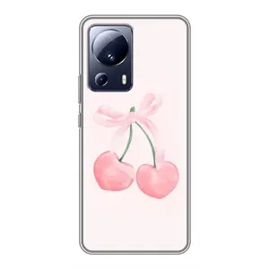 Чехол с розовым рисунком для Xiaomi 13 Lite (Розовые вишни)