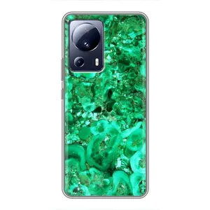 Мраморний чехол на Xiaomi 13 Lite (VPrint) (Салатовий Мрамор)