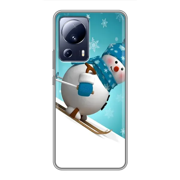 Чехол с принтом «Снеговик на лыжах» для Xiaomi 13 Lite Чехол с принтом «Снеговик на лыжах» для Xiaomi 13 Lite