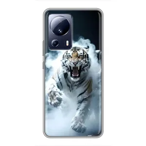Чохол з картинкою 'Хижаки' для Xiaomi 13 Lite (Білий тигр у диму)