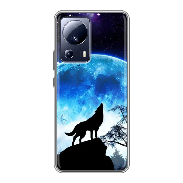 Чехол с принтом «Волк на луну» для Xiaomi 13 Lite
