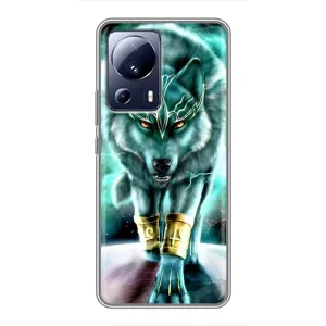 Захисні чохли для Сяомі 13 Лайт (AlphaPrint) (ХІТ продаж) ВОВК (Яскравий вовк)
