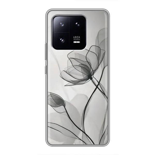 Чохол з принтом «Чорні квіти» для Xiaomi 13 Pro