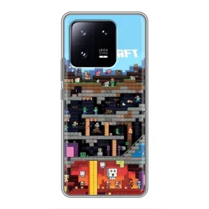 Чехол Майнкрафт на Xiaomi 13 Pro (AlphaPrint) Minecraft (фон Minecraft)