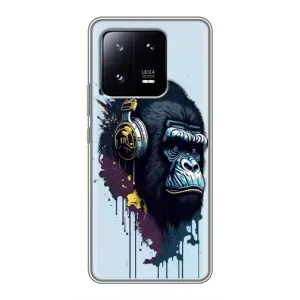 Чехол с Обезьянами Xiaomi 13 Pro - (AlphaPrint) (Горилла в наушниках)