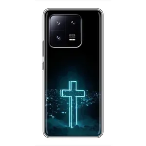 Чехол для Xiaomi 13 Pro (AlphaPrint) - (Христианские) (Крест и город)
