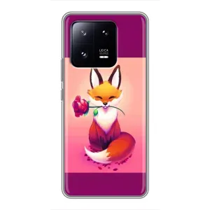 Чехлы с картинкой Лисички для Xiaomi 13 Pro (VPrint) (Лисичка с розочкой)