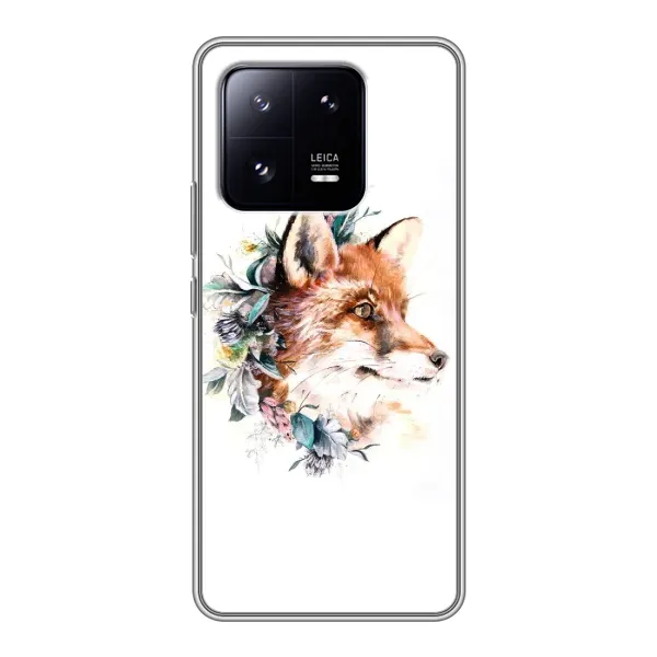 Чохол з принтом «Лиса в квітах» для Xiaomi 13 Pro