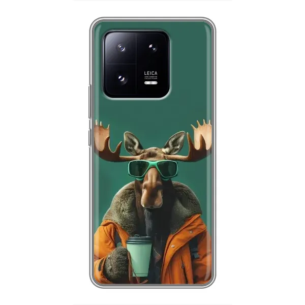 Чохол з принтом «Лось з кавою» для Xiaomi 13 Pro