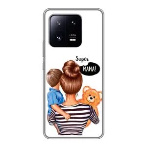 Чехол с печатью для Xiaomi 13 Pro - (Мама с ребенком) (AlphaPrint) (Мама с сыном)