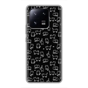 Чехол с принтом для Xiaomi 13 Pro (AlphaPrint) Модные коты (Меленькие котики)