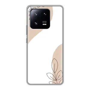 Силконовий чохол з принтом в квітах на Xiaomi 13 Pro (Нюдова гілочка абстракція)