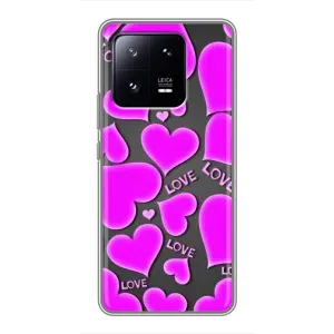Чехлы для любимой на Сяоми 13 Про (VPrint) (Pink hearts)