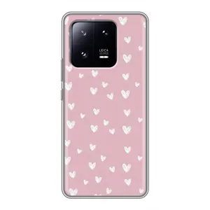 Чехол с розовым рисунком для Xiaomi 13 Pro (Сердечки на розовом)