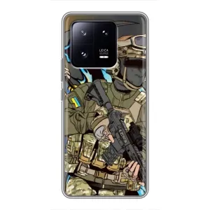 Чехлы с картинкой ЗСУ для Xiaomi 13 Pro (AlphaPrint) (Воин ВСУ)