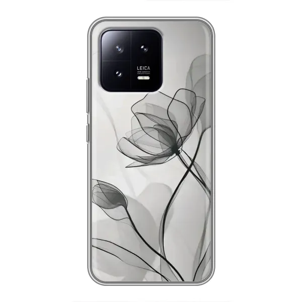 Чехол с принтом «Черные цветы» для Xiaomi 13