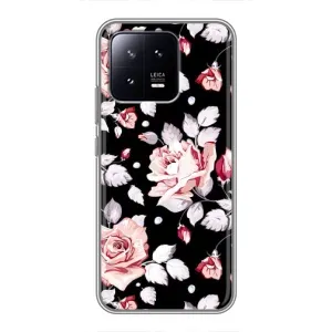 Чохли з квітами для Xiaomi 13 (VPrint) (Квіти на чорному)