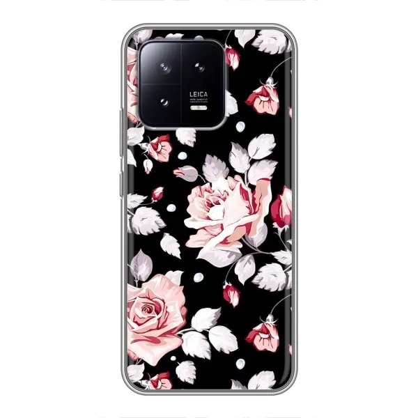 Чехол с принтом «Цветочки на черном» для Xiaomi 13 Чехол с принтом «Цветочки на черном» для Xiaomi 13