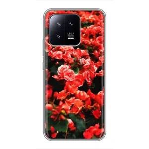 Чохли з квітами для Xiaomi 13 (VPrint) (Квіти червоні)