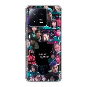 Чехол Гра в кальмара для Xiaomi 13 (Коллаж Игра кальмара)