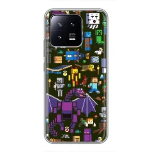Чехол Майнкрафт на Xiaomi 13 (AlphaPrint) Minecraft (Коллаж Майнкрафт)