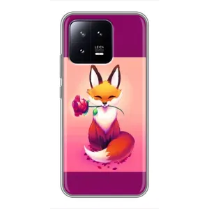 Чехлы с картинкой Лисички для Xiaomi 13 (VPrint) (Лисичка с розочкой)