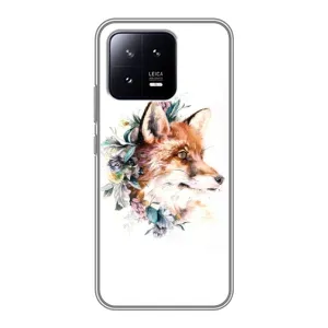Чехлы с картинкой Лисички для Xiaomi 13 (VPrint) (Лисичка в цветочках)