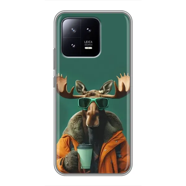 Чехол с принтом «Лось с кофе» для Xiaomi 13