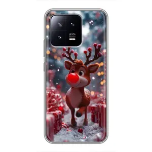 Яркий чехол для Xiaomi 13 с Зимними Оленятами (Олень среди подарков)