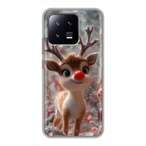 Яркий чехол для Xiaomi 13 с Зимними Оленятами (Олень с носом)