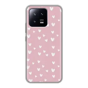 Чохол з розовим принтом для Xiaomi 13 (Сердечки на рожевому)