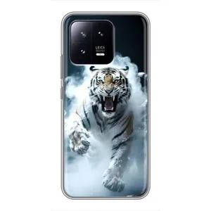 Чехол с картинкой «Хищники» для Xiaomi 13 (Белый тигр в дыму)
