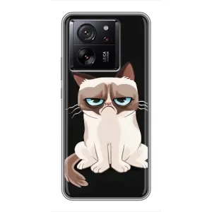 Чехол с принтом для Xiaomi 13T (AlphaPrint) Модные коты (Грустный кот)