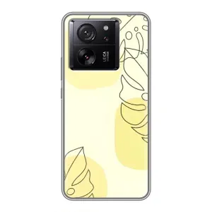 Силконовий чохол з принтом в квітах на Xiaomi 13T (Жовта монстера арт)