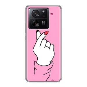 Чехол с принтом для Xiaomi 13T (AlphaPrint - Знак сердечка) (Знак Love)
