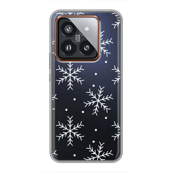 Чехол с принтом «Белые снежинки» для Xiaomi 14 Pro