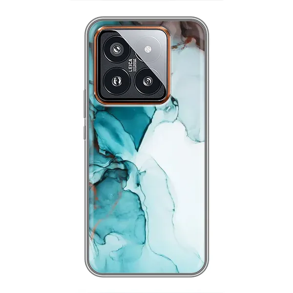 Чехол с принтом «Бирюзовый мрамор» для Xiaomi 14 Pro