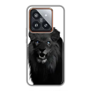 Чехлы с картинками животных Xiaomi 14 Pro (Черный ЛЕВ)