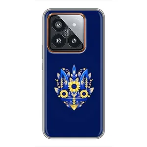 Чехлы для Xiaomi 14 Pro  Укр. Символика (AlphaPrint) (Цветочный Герб)