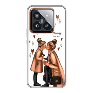 Чохол з друком для Xiaomi 14 Pro - (Мама з дитинкою) (AlphaPrint) (Донька і мама)