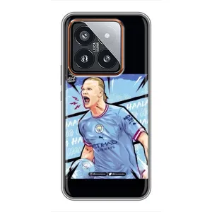 Чехлы с футболистом Ерлинг Холанд для Xiaomi 14 Pro (AlphaPrint) (гол Эрлинг Холланд)