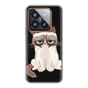 Чохол з принтом для Xiaomi 14 Pro (AlphaPrint) Модні коти (Сумний кіт)