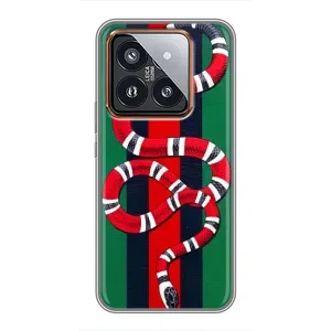 Чохли GUCCI для Ксяомі 14 Про (AlphaPrint) (Gucci змія)