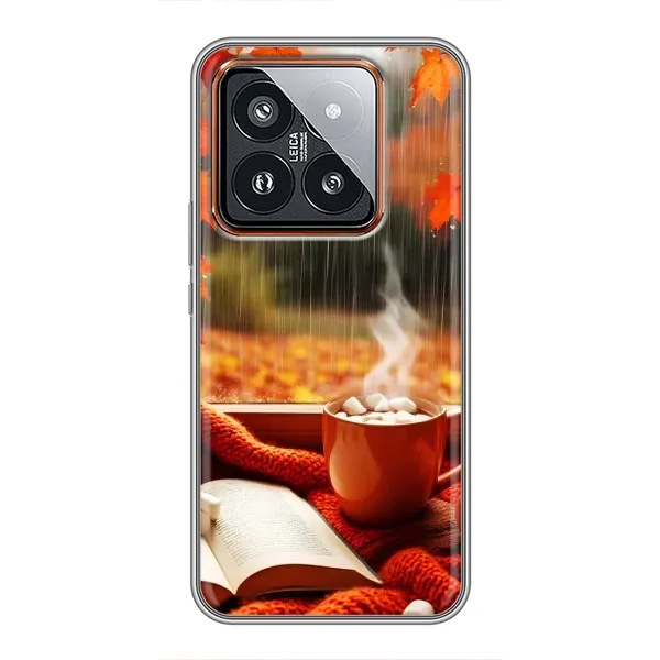 Чехол с принтом «Кофе и дождь» для Xiaomi 14 Pro
