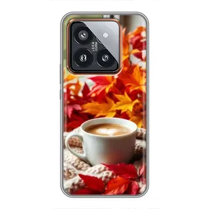 Чехол с уникальным дизайном «Осень с кофе» для Xiaomi 14 Pro