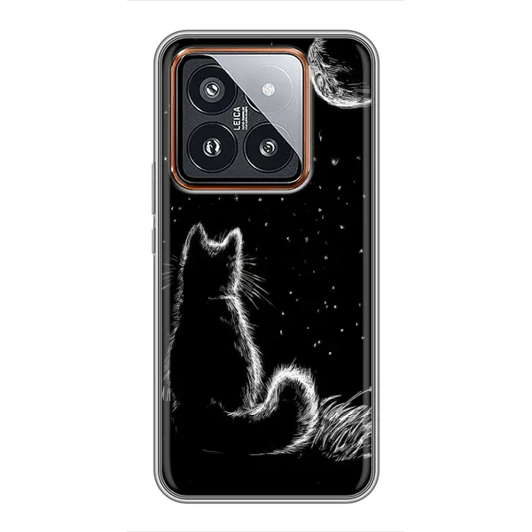 Чехол с принтом «Котик и луна» для Xiaomi 14 Pro